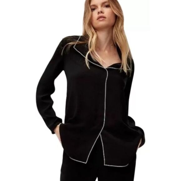 ARITZIA Babaton Rena Black Blouse - Picture 1 of 5